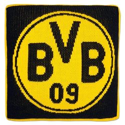 Borussia Dortmund BVB - Cojín de Punto con diseño de Logotipo, Color Negro y Amarillo, Lavable a 30 Grados