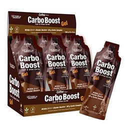 Victory Endurance Carbo Boost Gel. Goût Café (18 x 76 g). Energie immediate. Pour l'exercice longue durée. Complexe d'Hydrates de Carbone, BCAAs et Sodium. Avec Caféine. Sans gluten, Vegan.