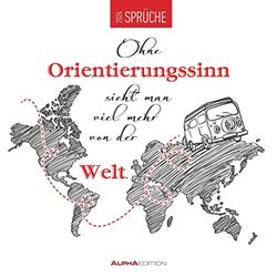 Sprüche 2024 - Broschürenkalender 30x30 cm (30x60 geöffnet) - Kalender mit Platz für Notizen - lustige Sprüche - Bildkalender - Wandkalender