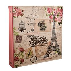 ARPAN Tamanho grande lembranças felizes antiderrapante em Case álbum de fotos de anéis capacidade para 500 fotos 6" x 4" – coruja vintage