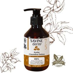 SAVINE DERM Premium Anti-Ridge Sweet Almond Oil for Pregnant Women - 100% PURO & Natural - Prevents Stretch Marks from Pregnancy & Cycatric / Cold Pressed | Dry & Sensitive Skin