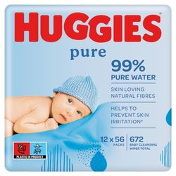 Huggies Pure Chusteczki dla Niemowląt, 672 chusteczki