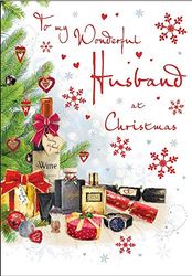 Piccadilly Greetings Regal Publishing C85359 Traditional Christmas Card Husband,beige|red|brown|yellow,- 9 x 6 inches