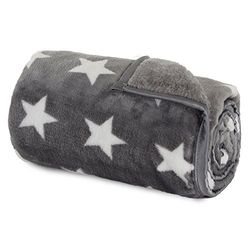 Babybay 500714 - Cuddle Blanket, Dark Grey Stars White, 350 g, unisex