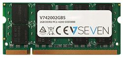 V7 V742002GBS V7 2GB DDR2 PC2-4200 533Mhz SO DIMM Notebook módulo de memoria - V742002GBS, verde