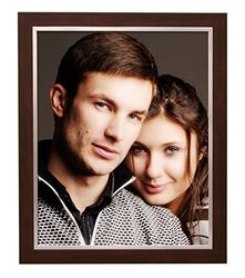 Deknudt Frames S41NH4 Cadre Photo Résine Acajou avec Filet Argenté 50 x 60 cm