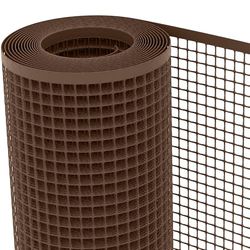 TENAX Filet en Plastique Quadra 20 Marron 1,00x5 m, Filet de Protection Multi-Usages pour Balcons, Terrasses, Portails et Clôtures