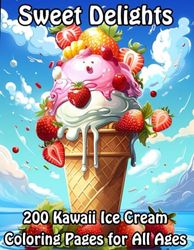 Sweet Delights: 200 Kawaii Ice Cream Coloring Pages for All Ages