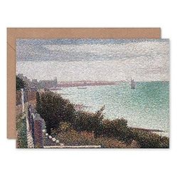 Artery8 Georges Pierre Seurat Grandcamp Un Soir Fine Art Greeting Card Plus Envelope Blank Inside