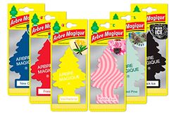 Little Trees Kit of 6 Arbre Magique Assorted Perfumed Air Freshener Super Long Lasting Scent for Car, Home, Office, etc