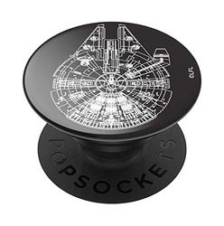 PopSockets PopGrip - Soporte y Agarre para Teléfonos Móviles y Tablets con un PopTop Intercambiable -Millenium Falcon Aluminum