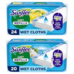 Swiffer Wet Lavapavimenti, 44 Panni Umidi, Limone e Fresca Mattina, Maxi Formato, Pulizia Igienica Profonda, Rimuove Sporco e Batteri, Per Tutti I Tipi di Pavimenti