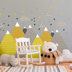 Pegatinas de pared para niños – Decoración de habitación infantil – Adhesivo de pared escandinavo – 60 x 90 cm