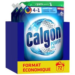 Calgon Recharge Gel Power 4en1 - Anticalcaire, anti-corrosion, protège contre les résidus et odeurs - 3x1,2L, Floral