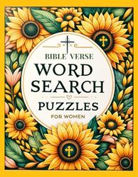 Bible Verse Word Search Puzzles For Women: Large Print/ Divine Word Find Games/Perfect Gift For Christian Women/Sun Flowers