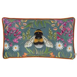 Wylder Nature House of Bloom Zinnia Bee Housse de Coussin rectangulaire