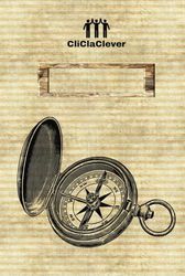 SCRAPBOOK - COMPASS TO LUCK & FORTUNE - HARDBACK & INTERIOR: !!!ATTENTION!!! MATCHING DAILY PLANNER & NOTEBOOK AVAILABLE - 75 PAGES - TIMELESS
