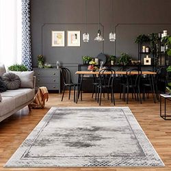 carpet city Tappeto passatoia mélange per soggiorno – 80 x 300 cm – Bordura, motivo a rombi – Tappeto moderno a pelo corto