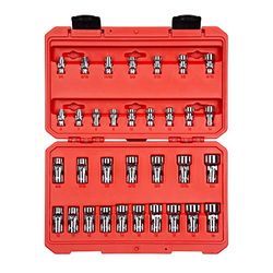 TEKTON 1/4, 3/8 Inch Drive Universele Joint Socket Set, 33-delig (1/4-3/4 "., 6-19 mm) | SHD99301