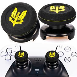 Playrealm FPS Thumbstick Extender & Printing Rubber Siliconen Grip Cover 2 Sets voor PS5 Dualsenese & PS4 Controller (SAS Who Dares Wins)