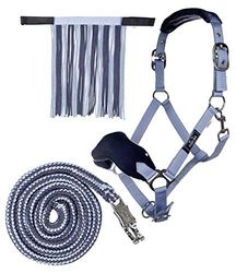 HKM 10734 Lot de licols à Franges de Mouches en Tricot 180 cm avec Crochet Panique Pony VB WB