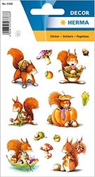 HERMA 3368 - Pegatinas de animales para niños, ardilla (42 pegatinas, papel mate, autoadhesivas, permanentes, etiquetas para niños y niños), multicolor