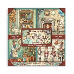 Stamperia - Scrapbook Paper Pad for Scrapbooking, Albums, Card Making, Bullet Journalling and More, Acid Free, Single Face, Perfect for Hobbies, Crafts, and Gifting (The Nutcracker) (20.3 x 20.3 cm)