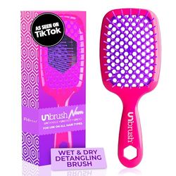 FHI Heat UNbrush - Cepillo desenredante para un cepillado sin dolor en todo tipo de cabello húmedo o seco, cerdas antiestáticas DuoFlex duraderas, mango ligero, cepillo de pelo ventilado