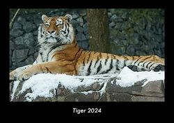 Tiger 2024 Fotokalender DIN A3: Monatskalender mit Bild-Motiven von Haustieren, Bauernhof, wilden Tieren und Raubtieren