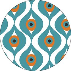 Bonateks, Ronde digitaal bedrukte muismat, antislip onderkant, voor kantoor en thuis, diameter: 22 cm