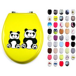 MSV 141277 Panda Abattant WC Acier Inoxydable/MDF Multicolore 30 x 20 x 15 cm