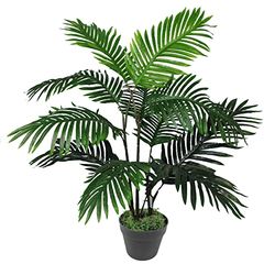 Leaf - Palmeira, tipo de reca, artificial, 90 cm, planta de tamanho grande, cor verde