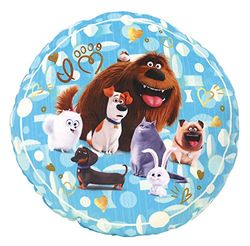 Fun House 712709 - Almofada redonda, design de filme animais de estimação, 37 x 12 x 37 cm, cor azul