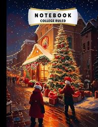 CHRISTMAS THEMED NOTEBOOK: 8.5 X 11 COLLEGE RULED
