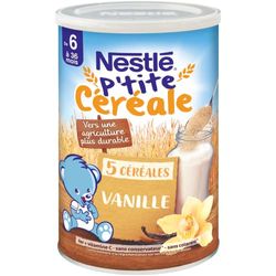 Nestlé Bébé P'tite Céréale Céréales déshydratées Vanille - dès 6 mois - Boîte de 415g