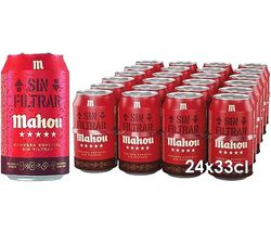 Mahou Sin Filtrar, Cerveza Con Elaboración Tradicional, Cerveza Artesanal, Bebida Refrescante, Intensa y Fresca, Con Notas Cítrica, 5.5% Vol Alcohol, Pack 24 Latas x33cl,