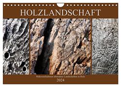 Holzlandschaft (Wandkalender 2024 DIN A4 quer), CALVENDO Monatskalender: Nahaufnahmen alter Hölzer werden zu abstrakten Märchenlandschaften