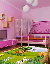 Oedim Tapete infantil animais selva PVC 95 cm x 165 cm | Estojo infantil em PVC, soalho de vinil para crianças, animais selva