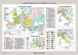 L'Alto Medioevo in Europa/Il Basso Medioevo in Europa e in Italia. Carta murale storica doppia (Carte murali)