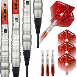 Unicorn Soft Tip Darts Set | Core XL Striker Series Style 4 | 80% Natural Tungsten Barrels | 22 g