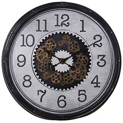 DRW Reloj de Pared Redondo en acrilico con Movimiento en Negro 75x9cm