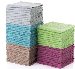 Simpli-Magic 79148 Cotton Washcloths, 50 Pack, Multi Color Towel Set