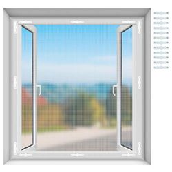 EXTSUD Moustiquaire pour Fenêtres Magnétique Découpable Rideau Fenêtre Anti-Insectes Anti-Moustiques avec 12 Jeux d’aimants, 150 cm *150 cm (Blanc)