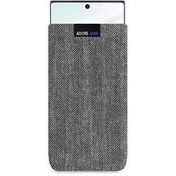 Adore June Business Funda Compatible con Samsung Galaxy Note 10 Plus/Pro Material Característico, Efecto Limpiador de Pantalla, Gris/Negro