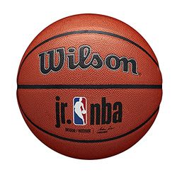 Wilson Pallone da Basket Jr NBA Auth Series Outdoor Basketball, Utilizzo Indoor/Outdoor, Pelle Composita, Misura 7, Marrone