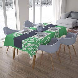 Bonamaison Kitchen Decoration, Tablecloth, Petrol Green, White, 140 x 200 Cm - Designed and Manufactured in Turkey