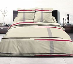 Home Linge Passion Middle Beddengoedset, katoen, wit/grijs-framboos, 220 x 240 cm, 3 stuks