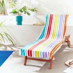 Catherine Lansfield Rainbow Stripe 76X200+20 Serviette DE Plage (Paire)