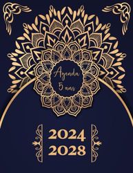 Agenda 5 Ans 2024-2028: Planificateur Mensuel 2024 2028 | 60 Mois du 01/01/2024 au 31/12/2028 | 1 Mois sur 2 Pages | Jours Fériés | Grand Format 21.59 x 27.94 cm | 160 Pages