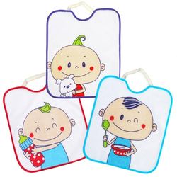 Ti TIN | 3-pack – vattentäta, frottébabyhaklappar | Haklapp för spädbarn och småbarn från 1 år med elastisk förslutning, lätt att rengöra | 100% polyester